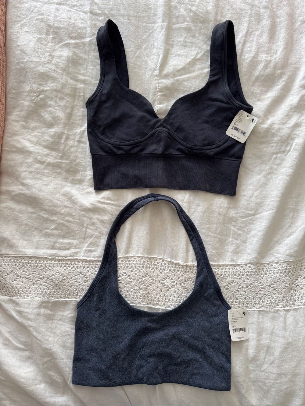 FP Movement by Free People Black sports bar and Navy Halter